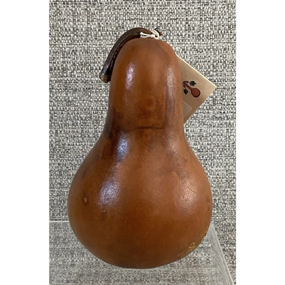 Handcrafted Decorative Pear Gourd • Natural Dried Gourd Art • Rustic Farmhouse D